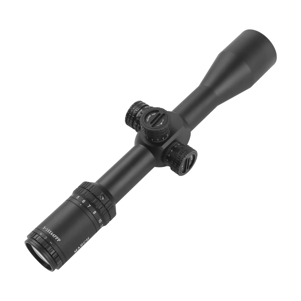 MARCH SK 3-15x44 FFP Tactical Rifle Scope Tactical Magnifier Scope Caza Riflescope Spotting Scope For PCP Rifle Hunting Illumination Airgun Airsoft Optical Sight