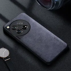 Premium Luxury Leather Phone Case in Retro Business Style for Oneplus 9 US (Grey)