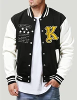 Usa Letter K And Pentagram Print Men Baseball Jersey Hip Hop Fashion Jacket Oversize Menswear Street Fleece Autumn Jackets