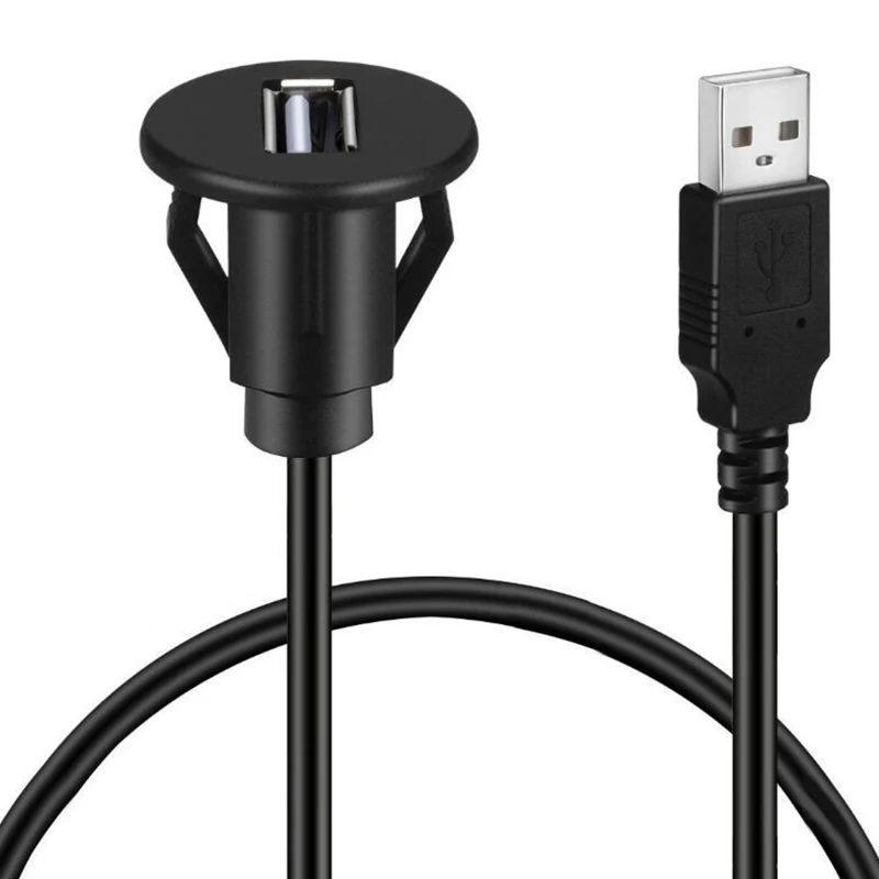 자동차 대시보드 매립형 오디오 라인 USB 2.0 포트 패널 연장 케이블 소켓