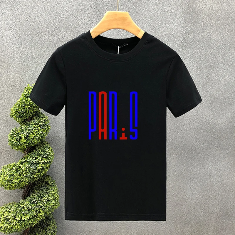 T-shirt uomo oversize in cotone con stampa paris stile estate_voghion.com