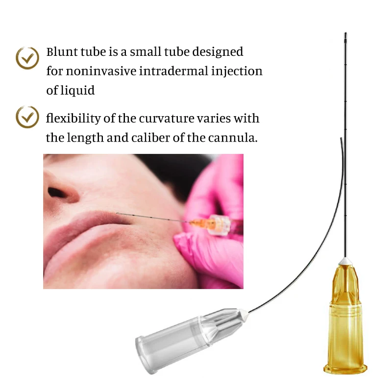 Micro Tip Blunt Cannula for Filler 18G 20G 21G 22G 25G 27G 30G 25/38/50/70mm Disposable Sterile Syringe Needle