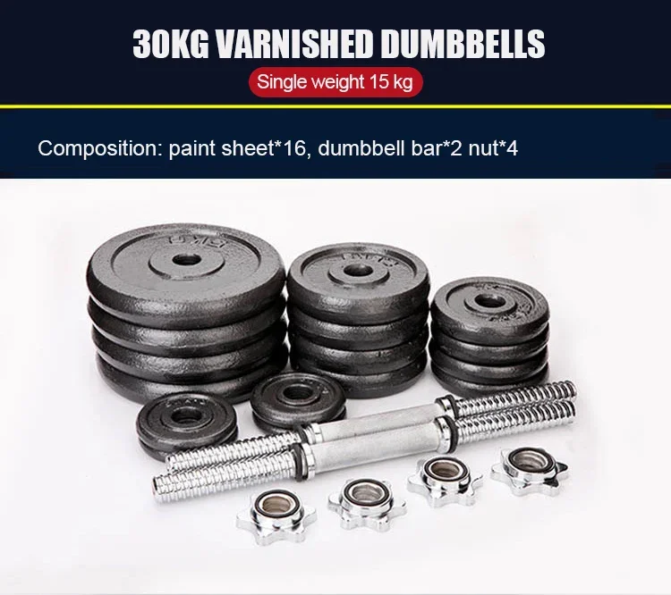 Gym Weight Boxed 15/20/30kg Barbell Dumbbell Set Round Stoving Varnish Coated Dumbbel