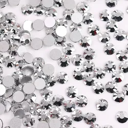 Elegant Assortment of Colorful Glass Crystal Flatback Rhinestones for DIY Nail Art and Crafts (A34 Silver)