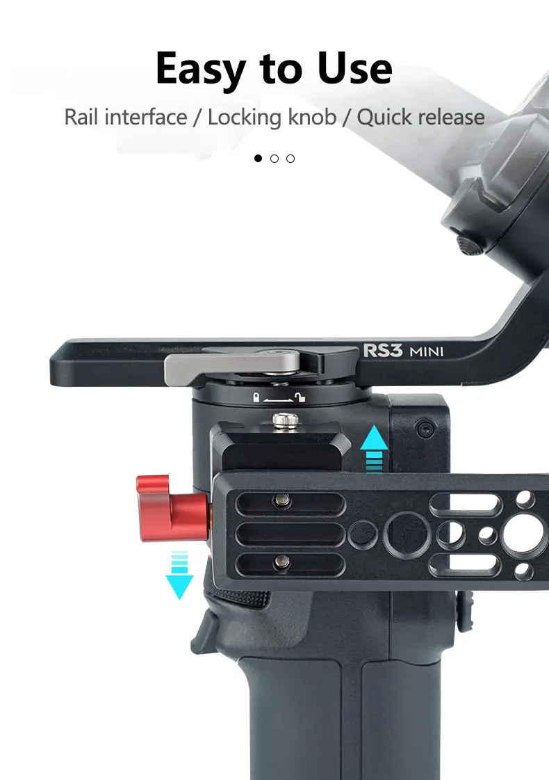 Description Picture 6 of itemFoldable L Bracket for DJI Ronin RS4 RS3 PRO Mini RS2 Camera Gimbal Stabilizer Extension Magic Arm Handle Sling Grip Mounting