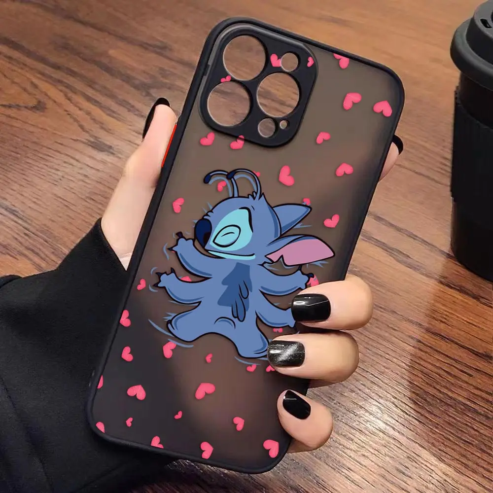 thumbnail image 1 of Case for iPhone Apple 14 13 11 12 MINI Pro XS Max XR X 7 8 SE 2022 2020 6 6S Plus Case Funda Shell Lilo & Stitch Cartoon Anime, 1 of 5