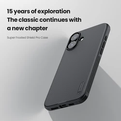 NILLKIN Super Frosted Shield Matte PC Cover - High - Quality Fitted Case - iPhone 16 (Black)
