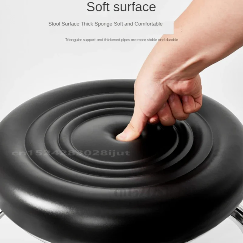 Foot Stool Aluminum Alloy Pulley Stool Low Round Stool with Wheels Home Bench Creative Back Chair Lazy Housework Seat Three Sizes Available