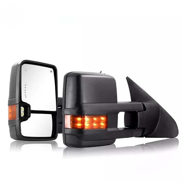 

Раздвижное буксировочное зеркало заднего вида из АБС-пластика для Toyota Tundra 2007-2021, боковое Автомобильное зеркало заднего вида с подогревом для слепых зон