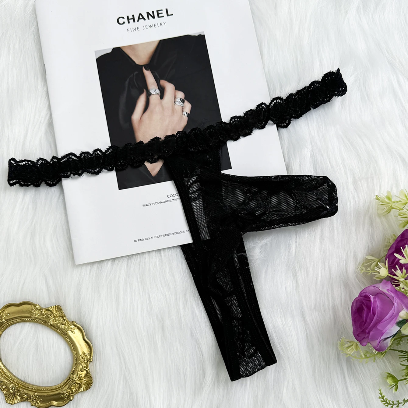 Men's thong  lace sexy lingerie beach naturist spa  Y-back couple's gift