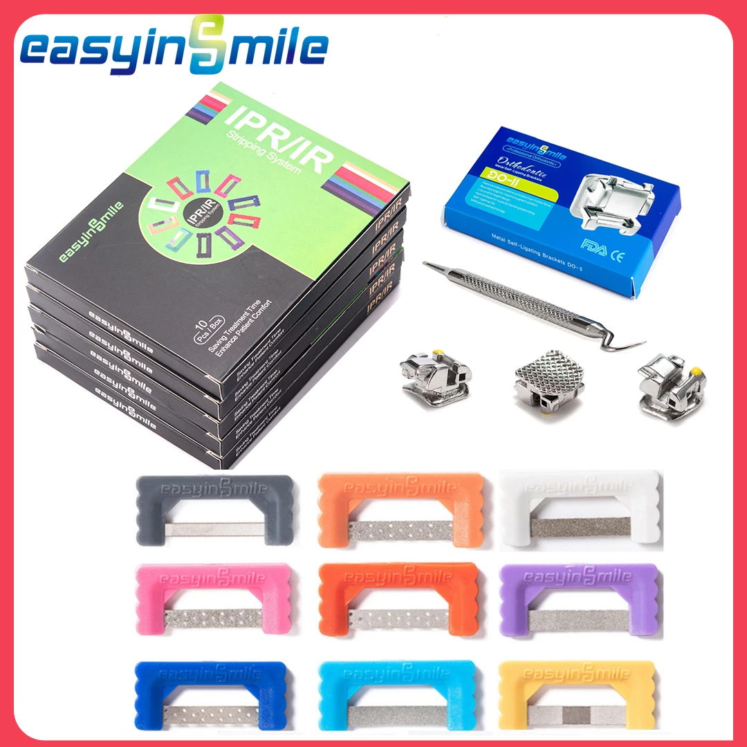 

Easyinsmile, 9 размеров, полоса для зубного интерпроксимального редуктора, ортодонтические скобы IPR, полировка зубов, эмаль, пила, набор скоб