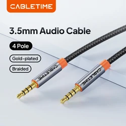 Premium 3.5mm TRRS 4 - Conductor Aux Audio Cable for Headsets and Car Music Systems
