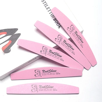 2/5/10 Pcs/Lot Professional Nail Files 100 180 Grit Pink Sandpaper Nails Art File Nail Stylist Supplies Pedicure Manicure Tools
