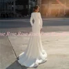 Furtanseo 2023 New Bridal Gowns Robes De Mariée Long Sleeves Modern Wedding  Zipper Back  Mermaid  Dresses 2