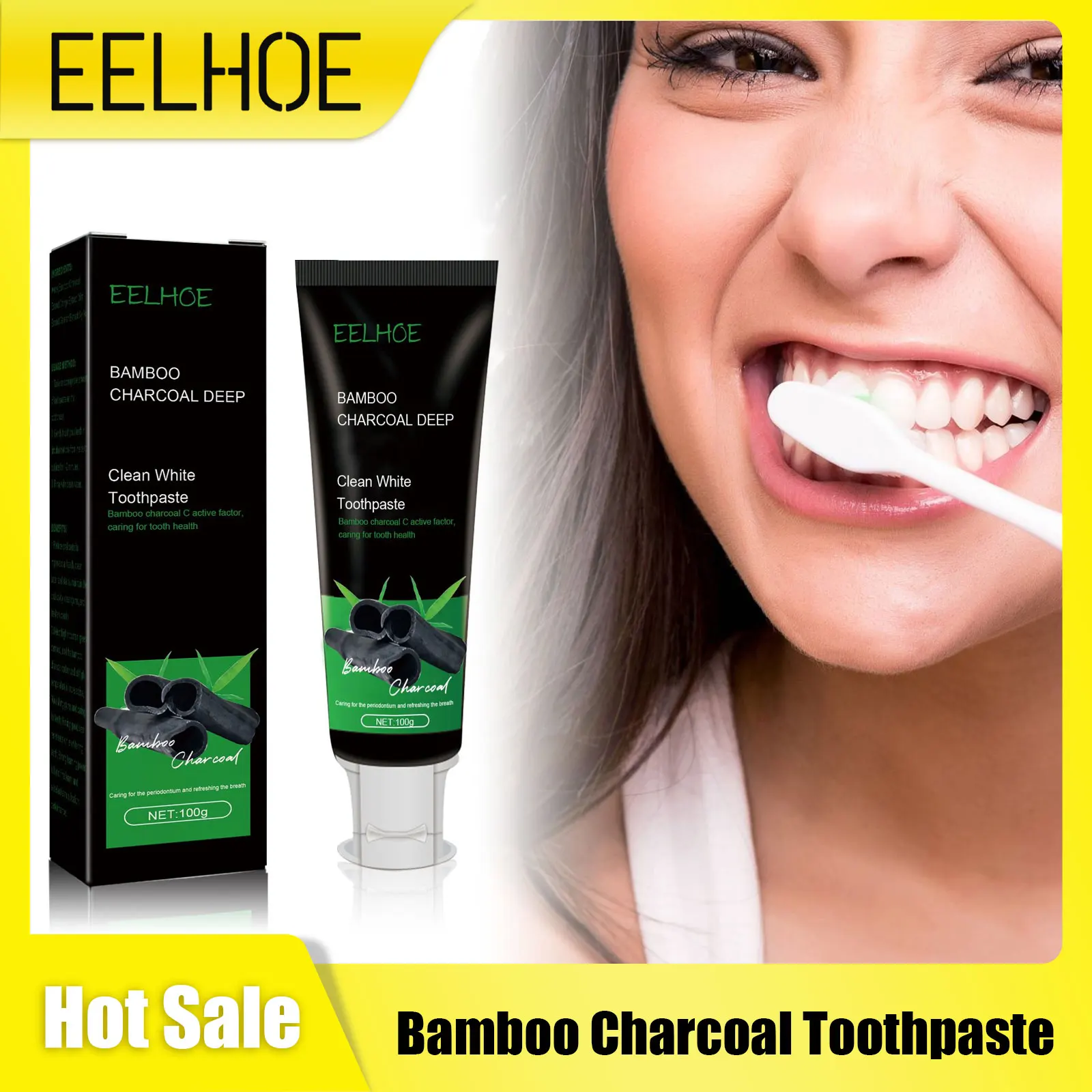 Bamboo Charcoal Toothpaste Yellow Teeth Bad Breath Remover Dark Teeth Brightening Cleaning Tooth Stain Gums Repair Toothpastes