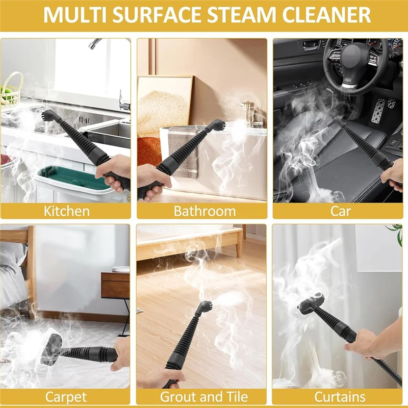 B89B-Handheld Steam Cleaner  Multipurpose Portable Pressurized Steam Cleaner  For Couch Clothes Mattress Car Seats Kitchen US Pl