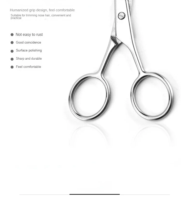 Description Picture 6 of itemStainless Steel Round Head Nose Hair Scissors Makeup Eyebrows Small Scissors Beard Scissors Beauty Tools Makeup Tools 가위