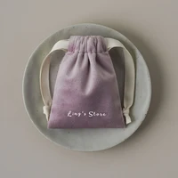 50Pcs Custom Logo Velvet Jewelry Packaging Pouch Chic Wedding Favors Bag Microfiber Cosmetic Product Package Wedding Gift Pocket