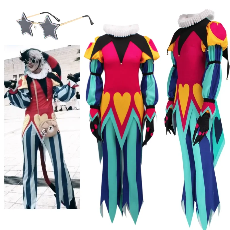 Anime Evil Boss Cosplay Costume Hazbine Fizzarolli Halloween Carnival Party Clothing Role Play Uniform Adult Joker Costume