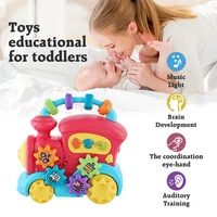 KENLUMO Kids Musical Train Toys Baby Early Educational Toddler Flash Light Various Shape Buckle for 1 Year Old Boy Girl 6-18 Mon 2