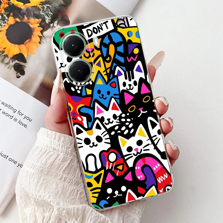 Stylish Painted Clear Silicone Soft TPU Phone Case Cover Shell Coque