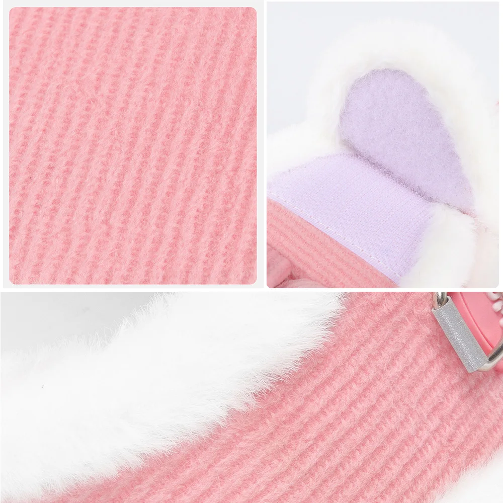 Rabbit Fur Cat Dog Harness and Leash Set Winter Pet Outdoor Walking Supplies Reflective Adjustable Kitten Puppy gatos Harnesses 6
