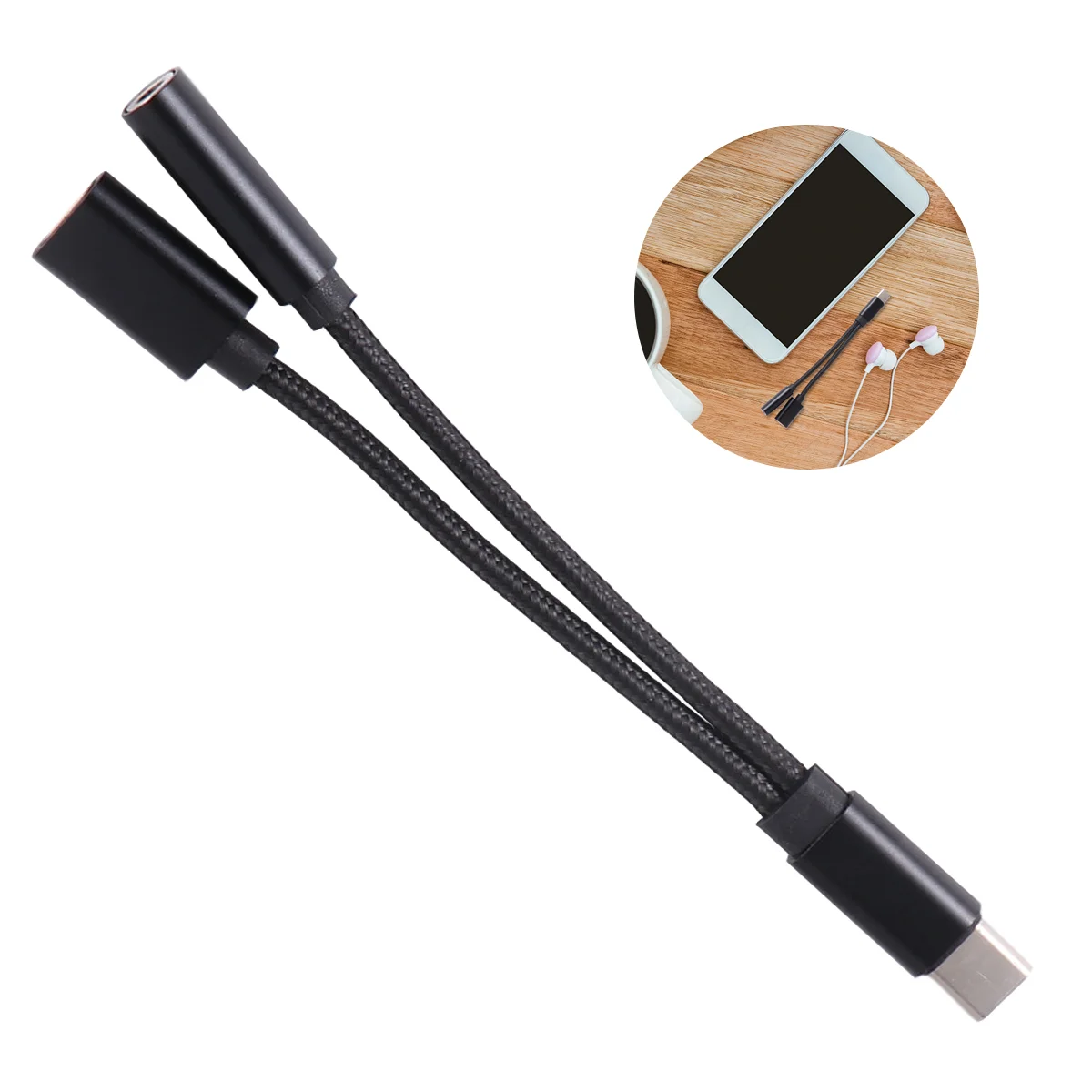 

Stereo Headphones Typec Charging Adapter Headset Headsets Earphone Converter Aluminum Alloy