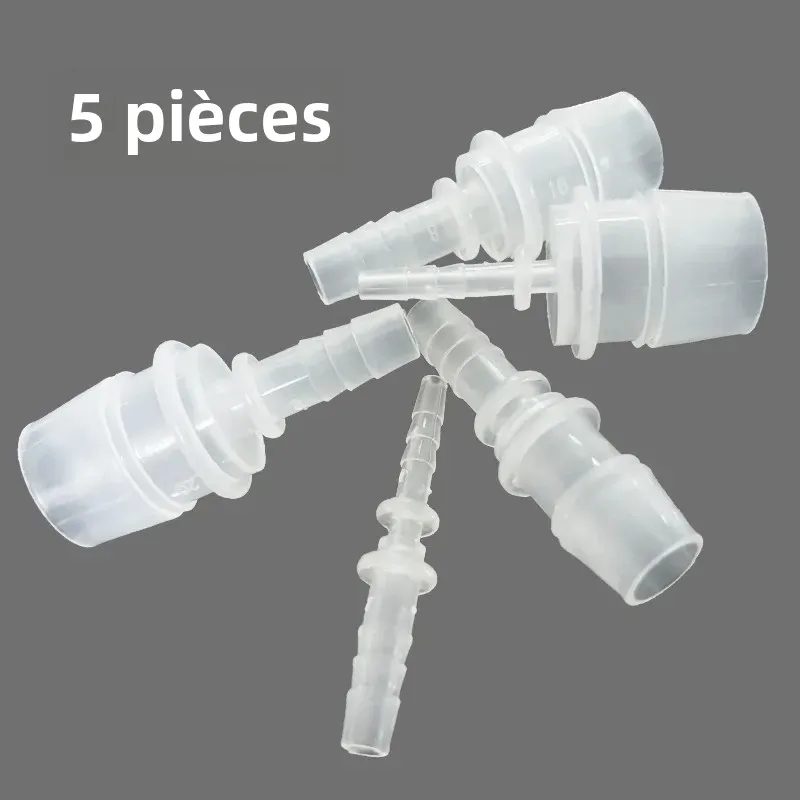 Lot de 5 raccords flexibles en plastique, adaptateurs réducteurs à barbillon, connecteurs de tuyaux pour réparation d'eau, jardin, aquarium, laboratoire