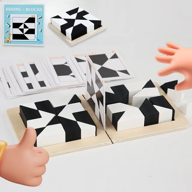 Montessori Geometric Shape Puzzles Building Blocks Wooden 3D Jigsaw Puzzle Kids Educational Logical Thinking Training Game Gifts 1