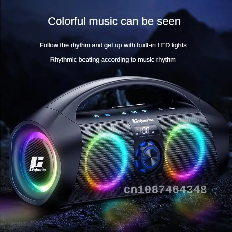 사이보리스 F29 120W 고용량 RGB 눈부심 방지 야외 블루투스 사운드 5.3, IPX7 방수 스피커 서브우퍼, 야외 파티 스퀘어 댄스