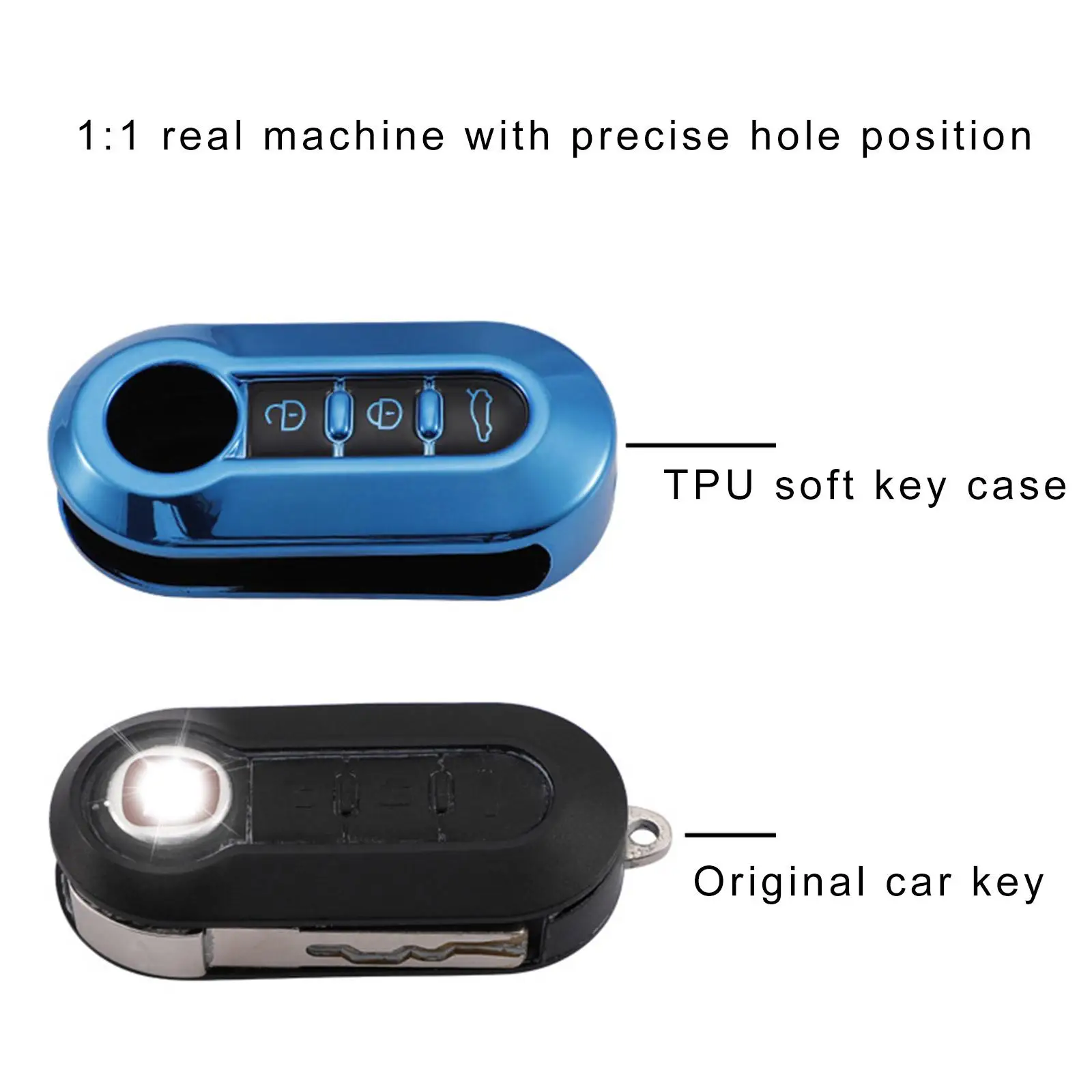 Car Key Cover 3 Button Folding For FIAT Fiat 500 Boyue Lingya Key Case Cover Remote Shell Holder Protecor Car Accessories key case key case cover car key shell remote control case cover