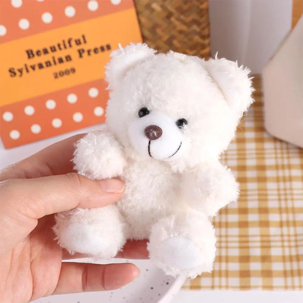 Stuffed Animals Plush Little Bear keychain Plush Doll Couple Toy Curly Plush Sitting Doll 10Cm Soft Bear Bag Pendant
