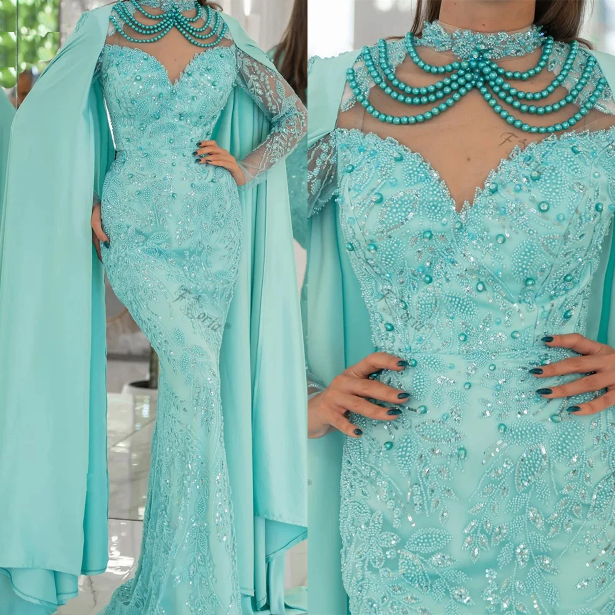 

Luxurious Mermaid Evening Dresses Sweetheart Beads Appliques Lace Prom Gowns Custom Made Sweep Train Special Occasion Wear