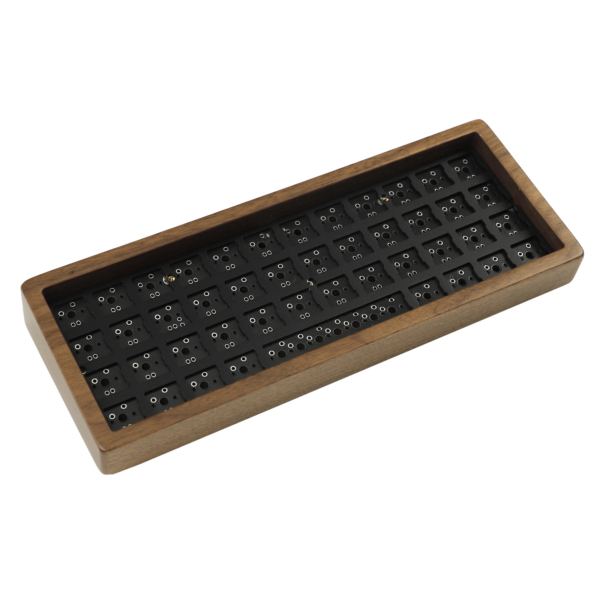 Walnut Wood Case Air40 RGB 핫 스왑 귀여운 40 기계식 키보드 조립 QMK VIA Type C PCB CNC 플레이트, 월넛 나무 케이스 기계식 키보드