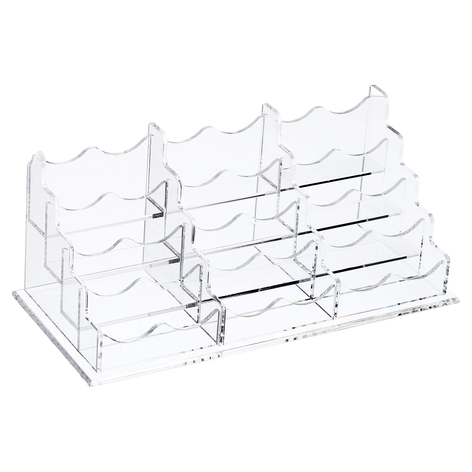 4Tiers12SlotsTransparentAcrylicDisplayStandDesktopBusiness