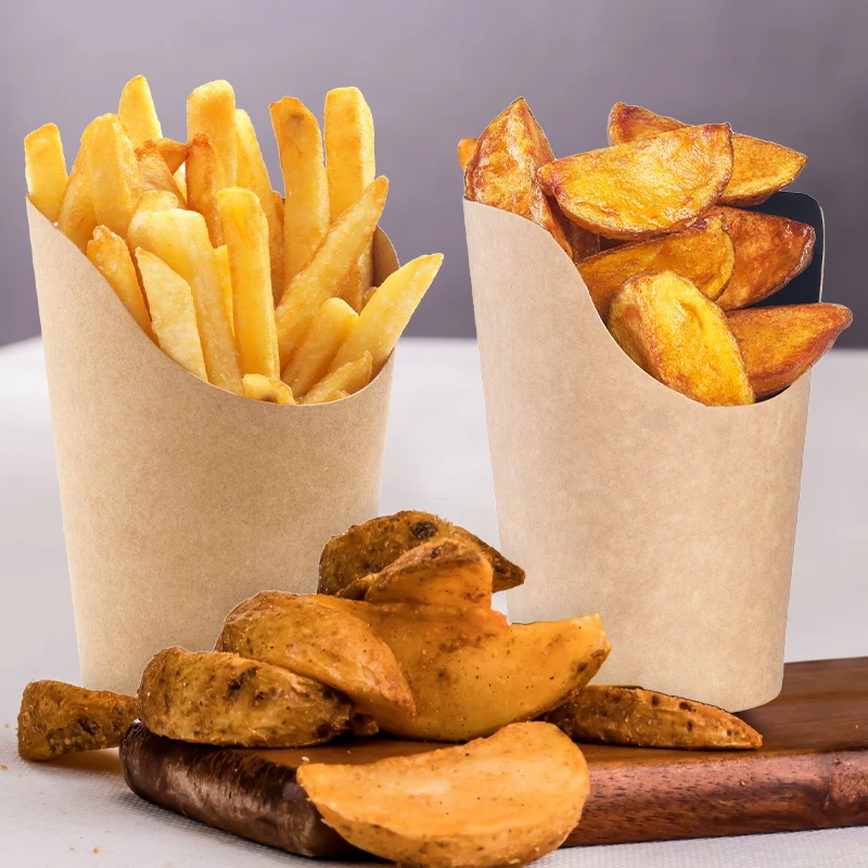 20/50pcs Kraft Paper French Fries Cups, Disposable Candy, Snack, Dessert Holders, Food ... - SKU PFFC1210 - UGI Packaging