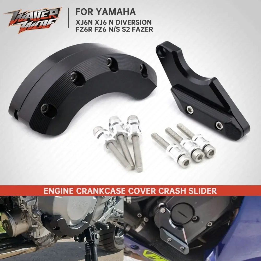 FZ6 XJ6 XJ6N Left Right Engine Side Case Crankcase Stator Slider For Yamaha FZ6N FZ6S Fazer FZ6R XJ 6N Diversion Crash Protector