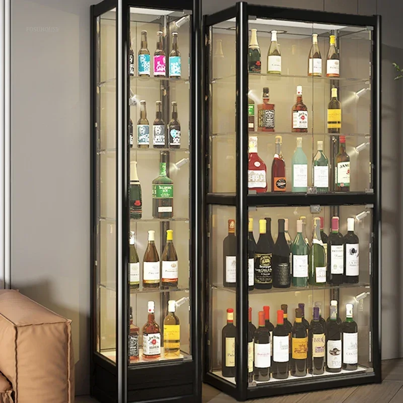 Simple Wine Cabinet Display Cabinet Modern Home Living Room Floor-standing Wine Storage Light Luxury Glass Small L