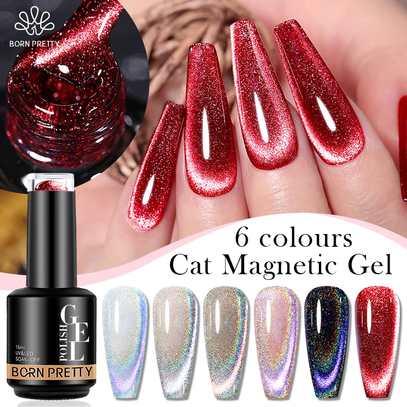 Born Pretty Cat Magnetic Gel Nail Polish 15Ml Glitter Riflettente Soak Off Uv Led Gel Semi Permanente Nail Art Vernice Manicure