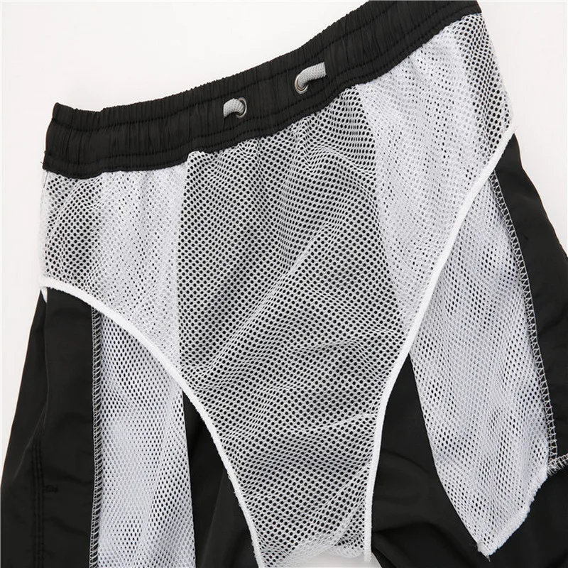 Men's sports shorts polyester fiber fabric breathable, wear-resistant, does not fade. Fitness, mountaineering,  running shorts