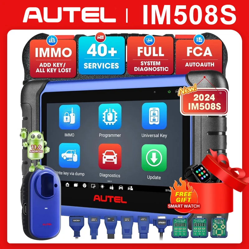 Фото Инструменты программирования ключей Autel MaxiIM IM508S PRO XP400PRO, программатор ключей для всех систем, диагностический сканер IMMO как IM608, обновление 2 года №1