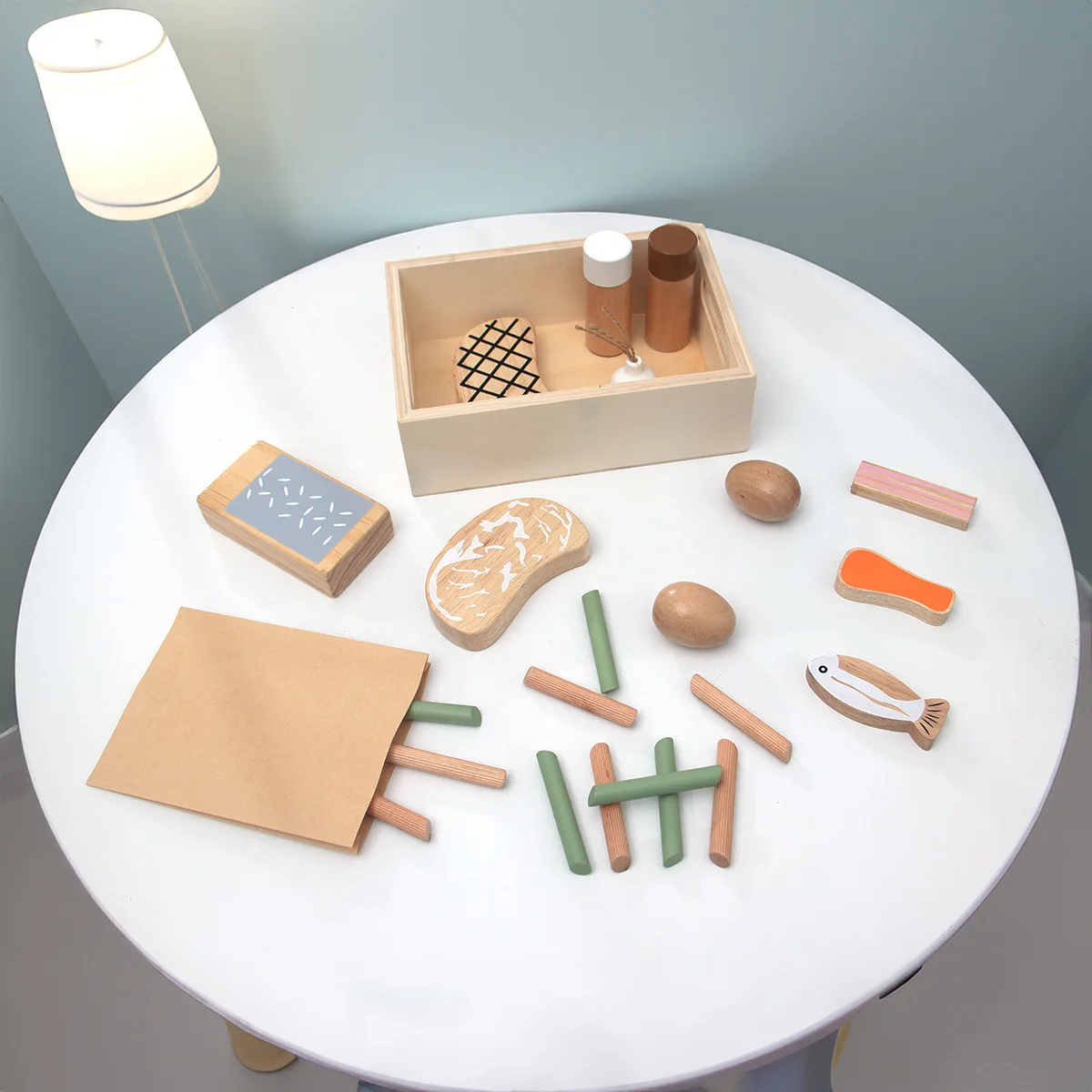 Natural Wood Children'S Preschool Toys Fruits And Vegetables Simulation Play House Kitchenware Cognitive Wooden Model Toys Gift