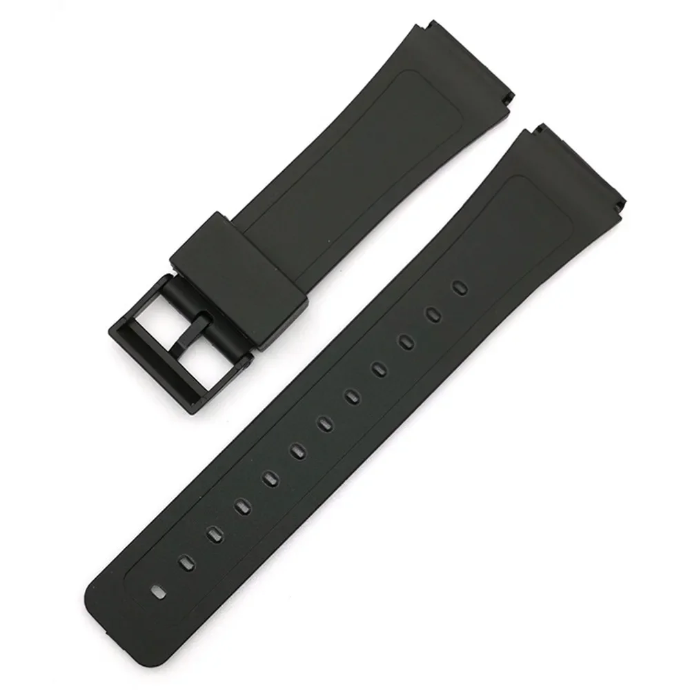 Universal Black Resin Silicone Strap - Adjustable Watch Band