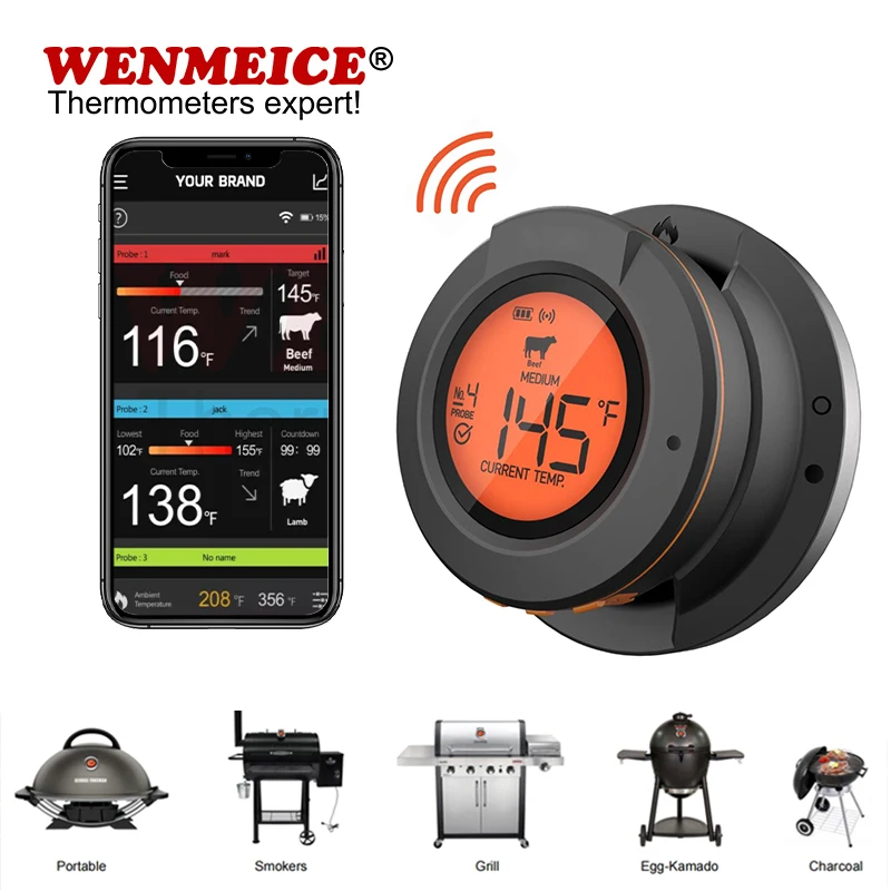 Draadloze Vleesthermometer, Digitaal, Direct Aflezen, Lcd Display Bluetooth Grillthermometer Ip67 Waterdicht Draadloos Vleesthermometer Voor Oven Grill Rookoven Airfryer Bbq 1963755518 Draadloze Vleesthermometer, Digitaal, Direct Aflezen, Lcd Display Bluetooth Grillthermometer Ip67 Waterdicht Draadloos Vleesthermometer Voor Oven Grill Rookoven Airfryer Bbq 1963755518