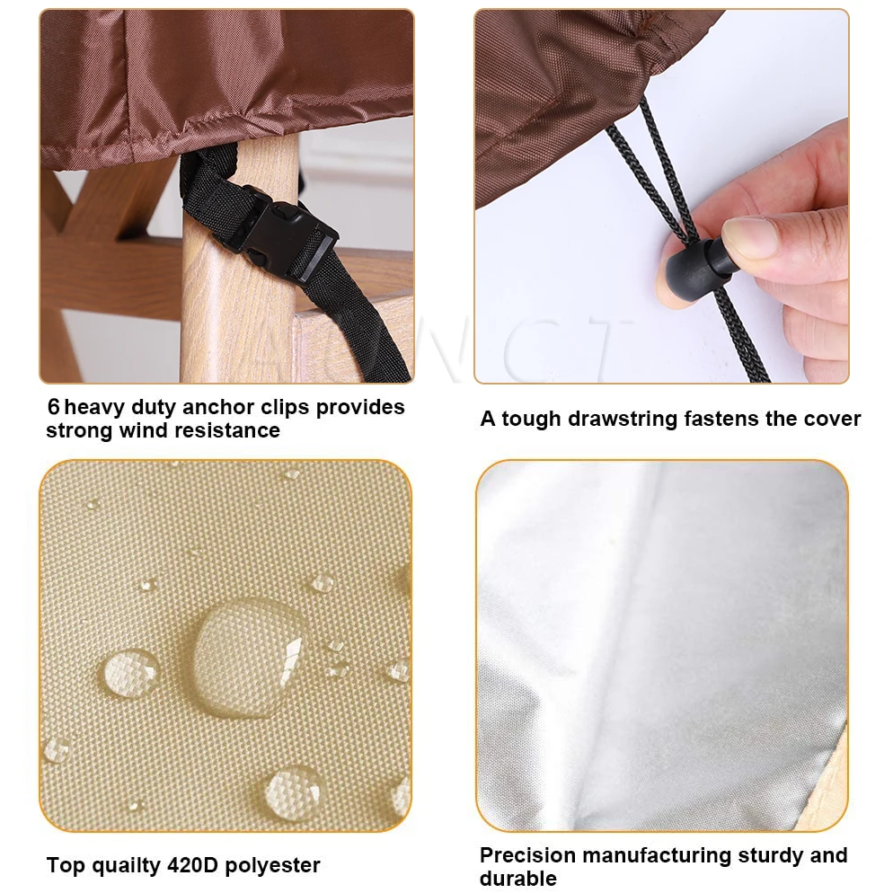 L Shape Corner Outdoor Sofa Cover Waterproof Rattan Corner Furniture Cover V Shape Sofa Table Chair Protective Dust Covers 4