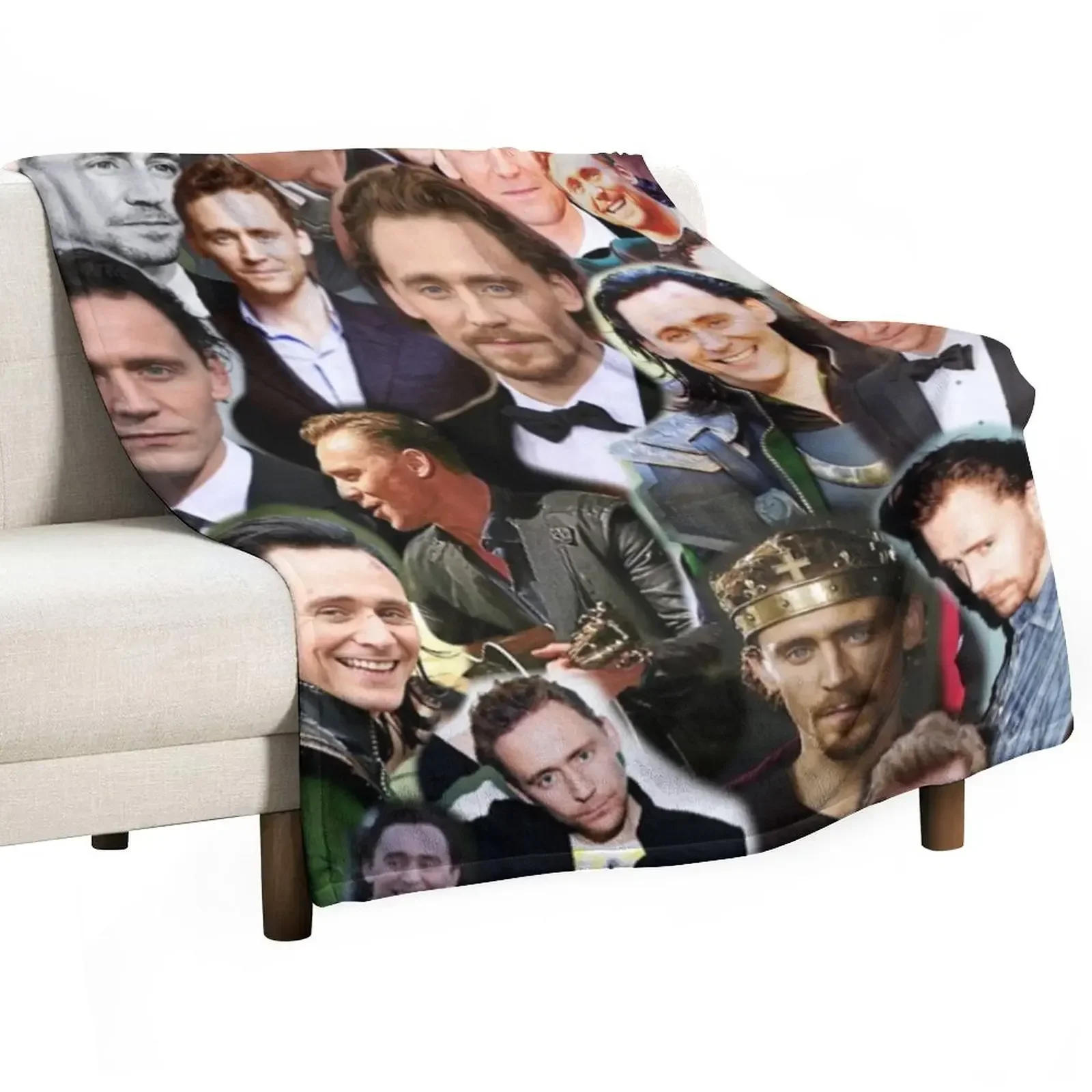 

Tom Hiddleston Photo Collage Throw Blanket Blankets For Sofas fluffy Blankets