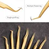 1PC Tweezers For Eyelash Extension Gold Straight Stainless Steel Fake Lash Nail Art Hair Clip Plier False Eyelashes Beauty Tools 3