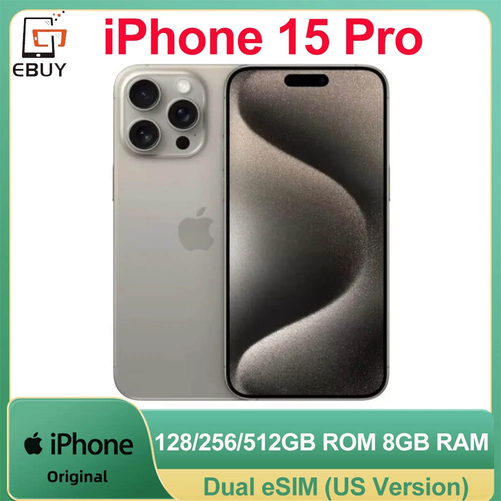 Original Apple iPhone 15 Pro 5G Mobile Phone Face ID 128GB/256GB Dual eSIM NFC 48MP+12MP 120Hz A17Pro Hexa-Core SmartPhone