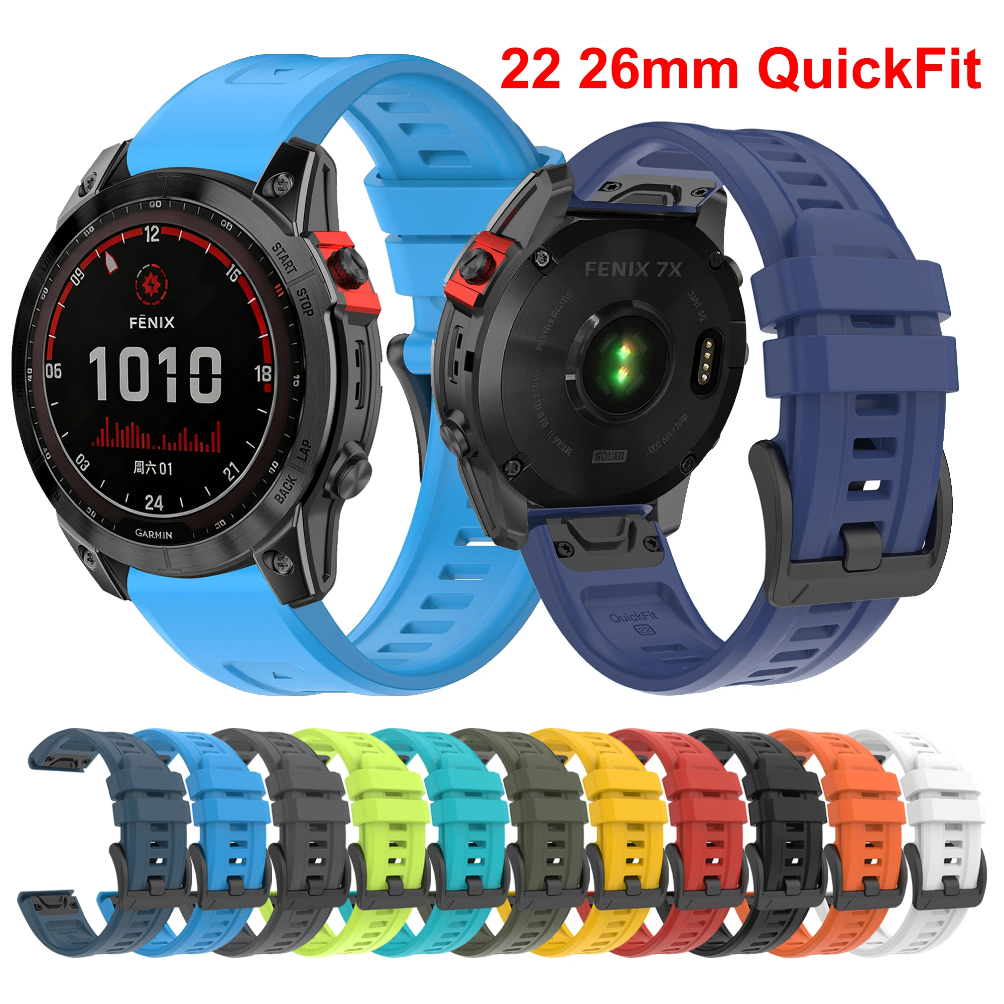 QuickFit Silicone Watch Strap – Versatile 22mm/26mm Band