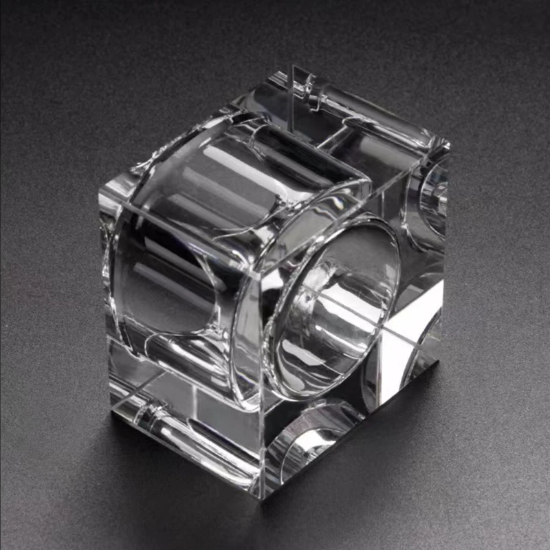 Nail Art Crystal Glass Dappen Dish Cup with Lid Square Nail Liquid for Monomer Liquid Powder Holder Container Manicure Tools